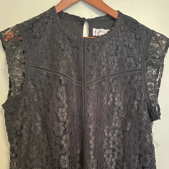 NWT Nanette Lepore XL lacey lined black sleeveless tank top - Picture 2 of 7